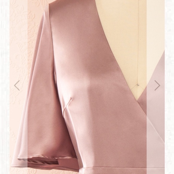 Satin Lilac Yrel Lilas Wrap Dress - Picture 3 of 12